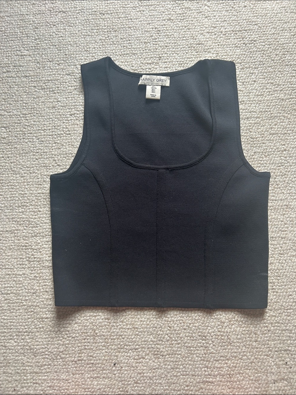 Black Sculpting Crop Tank